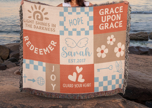 PERSONALIZED PATCHWORK WOVEN BLANKET