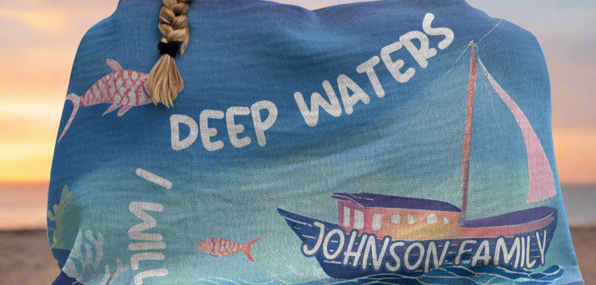 PERSONALIZED DEEP WATERS WOVEN BLANKET